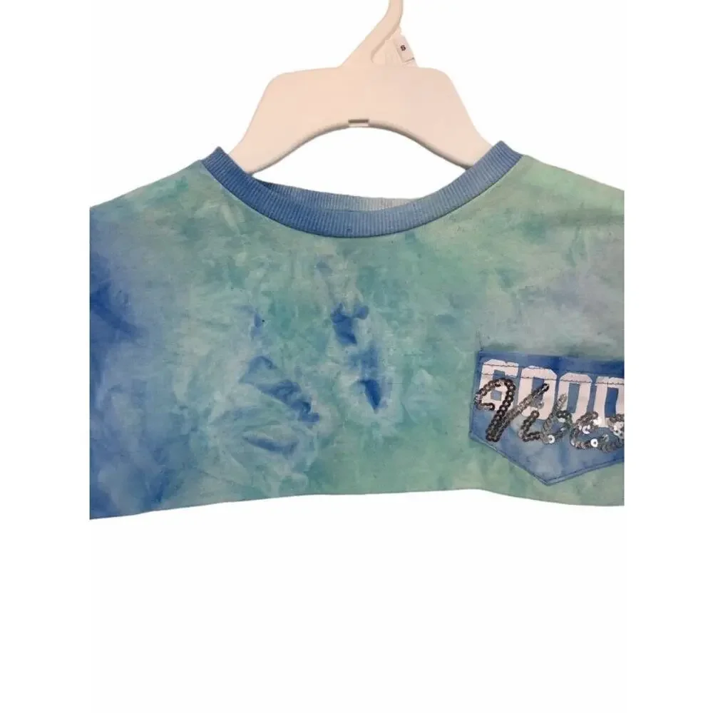 Justify Tie Dye Sequin Baseball T-Shirt Small 7/8